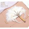 imageBABEYOND Vintage 1920s Bridal Feather Bouquet Crystal Bridesmaid Bouquet 20s Gatsby Wedding Bouquet BeigeWhite  Beige