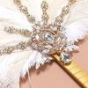 imageBABEYOND Vintage 1920s Bridal Feather Bouquet Crystal Bridesmaid Bouquet 20s Gatsby Wedding Bouquet BeigeWhite  Beige