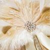 imageBABEYOND Vintage Bridal Feather Bouquet 1920s Ostrich Feather Fan Crystal Bridesmaid Bouquet 20s Gatsby Wedding Bouquet Flapper Accessories WhiteApricot
