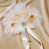 imageBABEYOND Vintage Bridal Feather Bouquet 1920s Ostrich Feather Fan Crystal Bridesmaid Bouquet 20s Gatsby Wedding Bouquet Flapper Accessories WhiteApricot