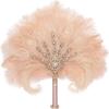 imageBABEYOND Vintage Bridal Feather Bouquet 1920s Ostrich Feather Fan Crystal Bridesmaid Bouquet 20s Gatsby Wedding Bouquet Flapper Accessories WhiteLight Purple