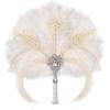 imageBABEYOND Vintage Bridal Feather Bouquet 1920s Ostrich Feather Fan Crystal Bridesmaid Bouquet 20s Gatsby Wedding Bouquet Flapper Accessories WhiteWhite