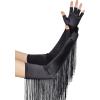 imageBABEYOND Vintage Long Opera Pageant Gloves  1920s Fringe Fingerless Elbow Gloves for Costume Party WeddingBlack