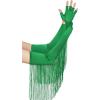 imageBABEYOND Vintage Long Opera Pageant Gloves  1920s Fringe Fingerless Elbow Gloves for Costume Party WeddingGreen
