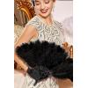 imageBABEYOND Vintage Style Folding Handheld Ostrich Feather Fan 1920s Flapper Accessories BlackBlack