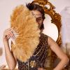 imageBABEYOND Vintage Style Folding Handheld Ostrich Feather Fan 1920s Flapper Accessories BlackCamel