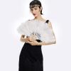 imageBABEYOND Vintage Style Folding Handheld Ostrich Feather Fan 1920s Flapper Accessories BlackWhite