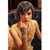 imageBABEYOND Vintage Style Roaring 20s Crystal Rhinestone Flapper Cap Headpiece Head Jewelry ChainsSilver