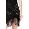 imageBABEYOND Womens 1920s Flapper Dress V Neck Slip Dress Roaring 20s Great Gatsby Dress for PartyBlack