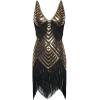 imageBABEYOND Womens 1920s Flapper Dress V Neck Slip Dress Roaring 20s Great Gatsby Dress for PartyBlack Gold