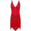 imageBABEYOND Womens 1920s Flapper Dress V Neck Slip Dress Roaring 20s Great Gatsby Dress for PartyRed