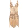 imageBABEYOND Womens 1920s Flapper Dress V Neck Slip Dress Roaring 20s Great Gatsby Dress for PartyRose Gold
