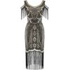 imageBABEYOND Womens 1920s Flapper Dress Vintage Long Fringe Dress Roaring 20s Sequins Beaded DressBlackgold
