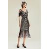 imageBABEYOND Womens 1920s Flapper Dress Vintage Long Fringe Dress Roaring 20s Sequins Beaded DressBlackgold