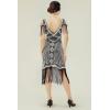 imageBABEYOND Womens 1920s Flapper Dress Vintage Long Fringe Dress Roaring 20s Sequins Beaded DressBlacksilver