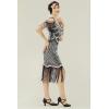 imageBABEYOND Womens 1920s Flapper Dress Vintage Long Fringe Dress Roaring 20s Sequins Beaded DressBlacksilver