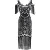 imageBABEYOND Womens 1920s Flapper Dress Vintage Long Fringe Dress Roaring 20s Sequins Beaded DressBlacksilver