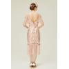 imageBABEYOND Womens 1920s Flapper Dress Vintage Long Fringe Dress Roaring 20s Sequins Beaded DressRosegold