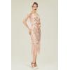 imageBABEYOND Womens 1920s Flapper Dress Vintage Long Fringe Dress Roaring 20s Sequins Beaded DressRosegold