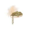 imageBABEYOND Womens 1920s Headband Flapper Feather Headpiece with Chain Roaring 20s Gatsby Themed Party Hair AccessoryChampagne Gold