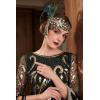 imageBABEYOND Womens 1920s Headband Flapper Feather Headpiece with Chain Roaring 20s Gatsby Themed Party Hair AccessoryPeacock