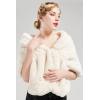 imageBABEYOND Womens Faux Fur Collar Shawl Faux Fur Scarf Wrap Evening Cape for Winter CoatBeige