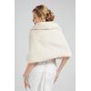 imageBABEYOND Womens Faux Fur Collar Shawl Faux Fur Scarf Wrap Evening Cape for Winter CoatBeige