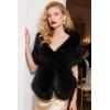imageBABEYOND Womens Faux Fur Collar Shawl Faux Fur Scarf Wrap Evening Cape for Winter CoatBlack