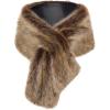 imageBABEYOND Womens Faux Fur Collar Shawl Faux Fur Scarf Wrap Evening Cape for Winter CoatCamel