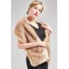 imageBABEYOND Womens Faux Fur Collar Shawl Faux Fur Scarf Wrap Evening Cape for Winter CoatCoffee