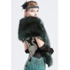 imageBABEYOND Womens Faux Fur Collar Shawl Faux Fur Scarf Wrap Evening Cape for Winter CoatDark Green