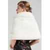 imageBABEYOND Womens Faux Fur Collar Shawl Faux Fur Scarf Wrap Evening Cape for Winter CoatWhite