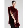 imageBABEYOND Womens Faux Fur Collar Shawl Faux Fur Scarf Wrap Evening Cape for Winter CoatWine Red