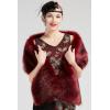 imageBABEYOND Womens Faux Fur Collar Shawl Faux Fur Scarf Wrap Evening Cape for Winter CoatWine Red