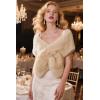 imageBABEYOND Womens Faux Fur Shawl Party Faux Fur Collar Fur Wraps for Winter Bridal Wedding Cover UpBeige