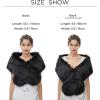 imageBABEYOND Womens Faux Fur Shawl Party Faux Fur Collar Fur Wraps for Winter Bridal Wedding Cover UpBlack