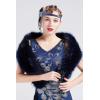 imageBABEYOND Womens Faux Fur Shawl Party Faux Fur Collar Fur Wraps for Winter Bridal Wedding Cover UpBlue