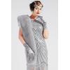 imageBABEYOND Womens Faux Fur Shawl Party Faux Fur Collar Fur Wraps for Winter Bridal Wedding Cover UpLight Gray