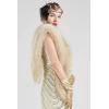 imageBABEYOND Womens Faux Fur Shawl Party Faux Fur Collar Fur Wraps for Winter Bridal Wedding Cover UpLight Khaki