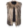 imageBABEYOND Womens Faux Fur Vest Short Coat Sleeveless Jacket for Winter Fluffy Outwear with PocketsCamel