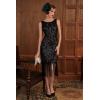imageBABEYOND Womens Flapper Sequin Beaded Dress Long Fringe Gatsby Roaring 20sBlack