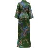 imageBABEYOND Womens Kimono Robe Long Satin Robes with Peacock and Blossoms Printed Kimono NightgownBronze Green