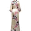 imageBABEYOND Womens Kimono Robe Long Satin Robes with Peacock and Blossoms Printed Kimono NightgownChampagne