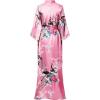 imageBABEYOND Womens Kimono Robe Long Satin Robes with Peacock and Blossoms Printed Kimono NightgownWatermelonred