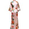 imageBABEYOND Womens Kimono Robe Long Satin Silky Floral Lightweight Bridesmaid Wedding Bachelorette Party RobePink