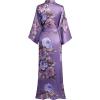 imageBABEYOND Womens Kimono Robe Long Satin Silky Floral Lightweight Bridesmaid Wedding Bachelorette Party RobePurple