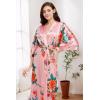 imageBABEYOND Womens Kimono Robe Long Satin Silky Floral Lightweight Bridesmaid Wedding Bachelorette Party RobeWatermelon Red