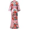 imageBABEYOND Womens Kimono Robe Long Satin Silky Floral Lightweight Bridesmaid Wedding Bachelorette Party RobeWatermelon Red