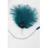 imageBABEYOND Womens Ostrish Feather Crystal Teal Headband Wedding Bridal Feather Headband Flapper Headpiece 1920sCyan