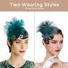 imageBABEYOND Womens Ostrish Feather Crystal Teal Headband Wedding Bridal Feather Headband Flapper Headpiece 1920sCyan
